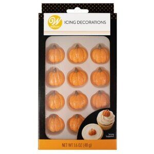 Wilton Halloween Pumpkins Icing Decoration 12 Pc Shimmering Baking